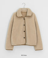 Bigget Collar Wool Mustang Fur Jacket