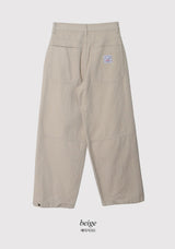 Snap Button Cotton D Ring Wide Pants (3color)