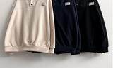 Sung high neck color scheme snap tab fleece anorak sweatshirt