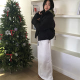 [Napping Lining] Luhee Angora line Sweat maxi long skirt
