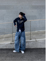 Skull Dart Wide Cargo Denim Pants