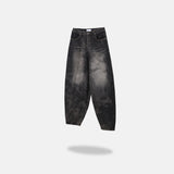 Blur washed balloon denim