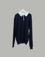 Popping collar knit (Navy)