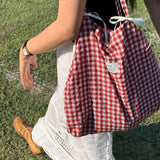 hacey checked ribbon shoulder bag [red]