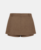 Suede Wrap Mini Skort