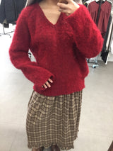 [MD Pick]Wool-Touch Brush V-Neck Knit (4 Colors)