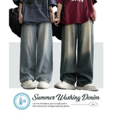 [Long summer pants] High quality! Dank summer wide denim pants