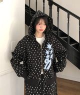 キッチュスターチェックパッチツーウェイフードジップアップ