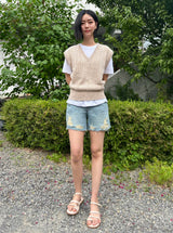 4 PART DESTROYED DOT DENIM PANTS code 21102
