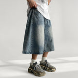 Side Pintuck Washing Denim Bermuda Pants (5 colors)