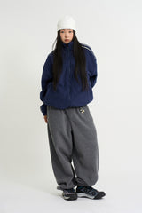 Cozy belted fleece jogger pants