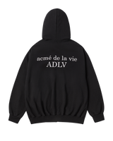 25FW BASIC LOGO NAPPING HOODIE ZIP UP BLACK