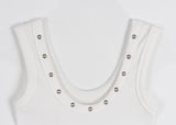 EYELET RIB SLEEVELESS