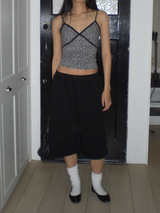 Bermuda sweat pants [Black]