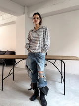 Bohemian Damage Wide Denim Pants