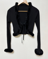 (HIGHLY RECOMMENDED!/GODDESS LOOK) MINK FUR DETAIL BOW CARDIGAN