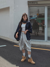 ペイントワイドビッグカーゴハーフパンツ