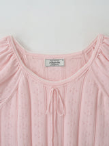 SKASHI RIBBON POINTED HALF KNIT PINK