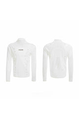 デコンストラクテッドメッシュパネルスタッドタートルネックTシャツ