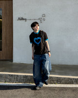 Blue Heart Ringer T-Shirt