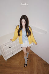 yellow wool lovely long-sleeved cardigan