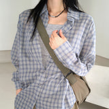 Noki see-through check oversized shirt