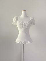 Rudica Puff Frill Top (white)