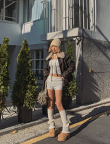 Cable Folding Knit Shorts