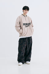 BSRBT SPORTY PULLOVER SNAP JACKET - WHITE/BEIGE