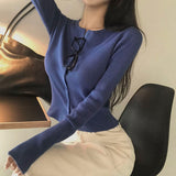 [BELLIDE MADE] ferry rib round knit cardigan