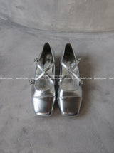 Enamel Cubic Merijane Flat Shoes