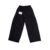 ワイドフィット2タックプリーツスウェットパンツ (BLACK)