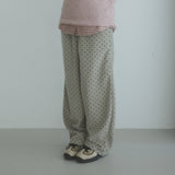 Mini Dot Fleece Pants (grey)