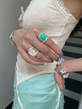 Big antique stone ring(2color)