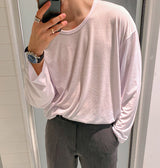747 Simple U Neck T Shirt (3color)