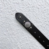 Dark Metal Floral Detail Belt