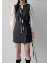 Tony See-through Wrap Balloon Fit Blouse