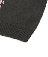 W DUST CLASSIC ROSE KNIT SWEATER CHARCOAL(CV2EFFK605A)