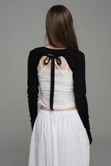 Morning mist ribbon bolero, Black