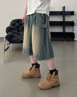 Dera Side Snap Bermuda Denim Pants