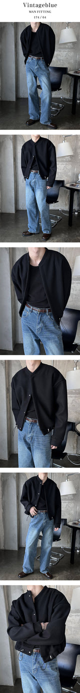 [Unisex] ベーシックなセミワイドデニムパンツ(4color)