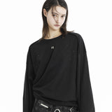 Incision Decky cubic oversized fit long-sleeved T-shirt_BLACK