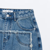 FRONT SIDE PATCHWORK DENIM PANTS code 18106