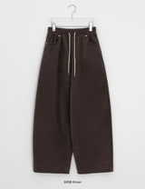 [unisex] ヒロチェックフリースバルーンワイド起毛パンツ