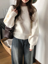 Round Or V-neck Daily Basic Knit (10color / 2type)
