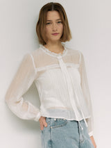 FRILL COLLAR BLOUSE WHITE