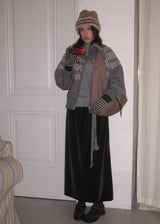 Jeanne Angora Fur Shoulder Bag_Melange Brown