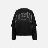 HIERARCHY STUDIOS ENE - ウォッシュドブラック Not Equal オーバーサイズ長袖Tシャツ