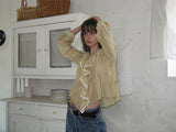 Open sheer blouse_mustard