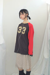 Number-printed color long sleeve